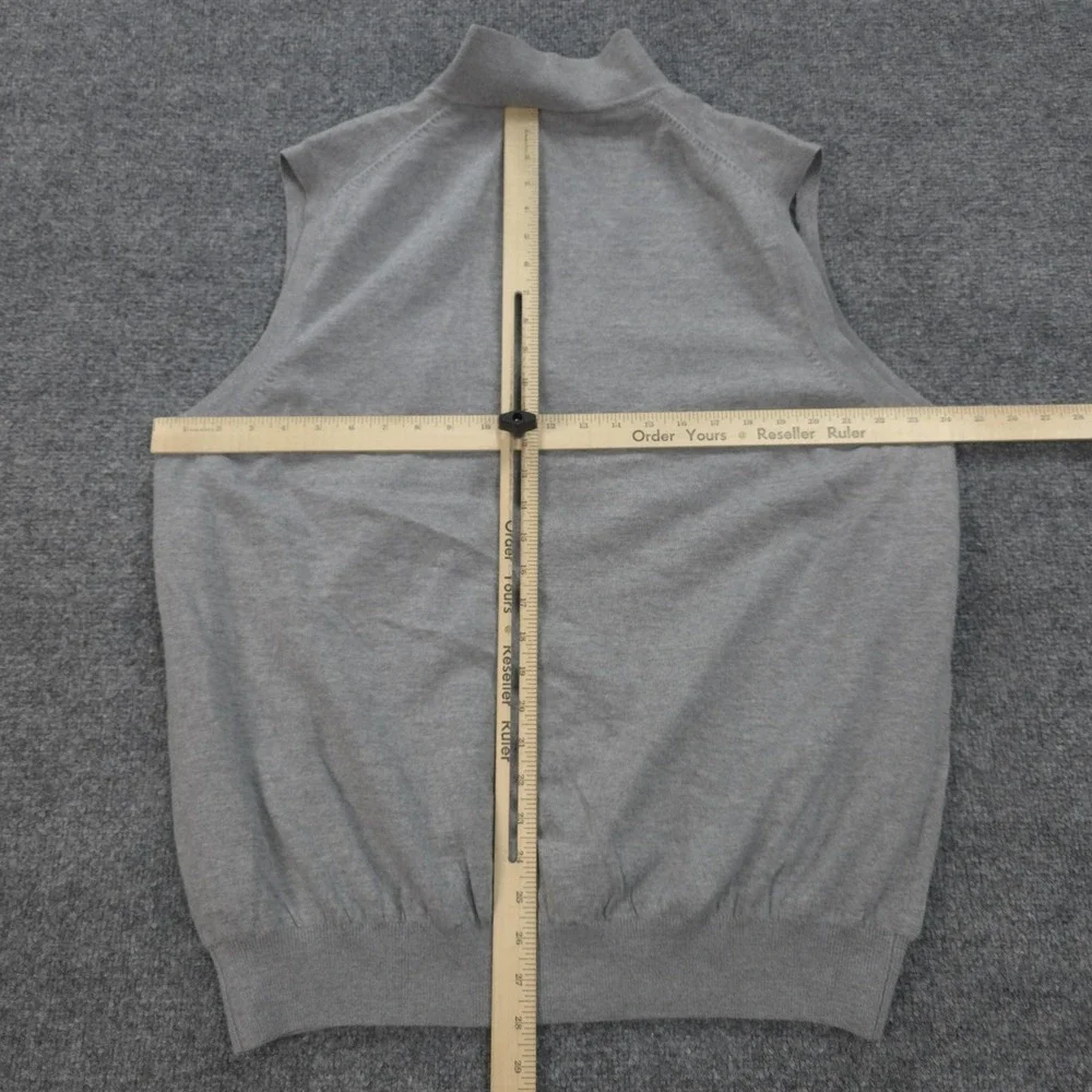 Fairway & Greene Sweater‎ Vest Mens XL Gray Italian Merino 1/4 Zip Knit Golf